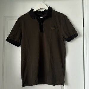 Prada men’s polo in green and black